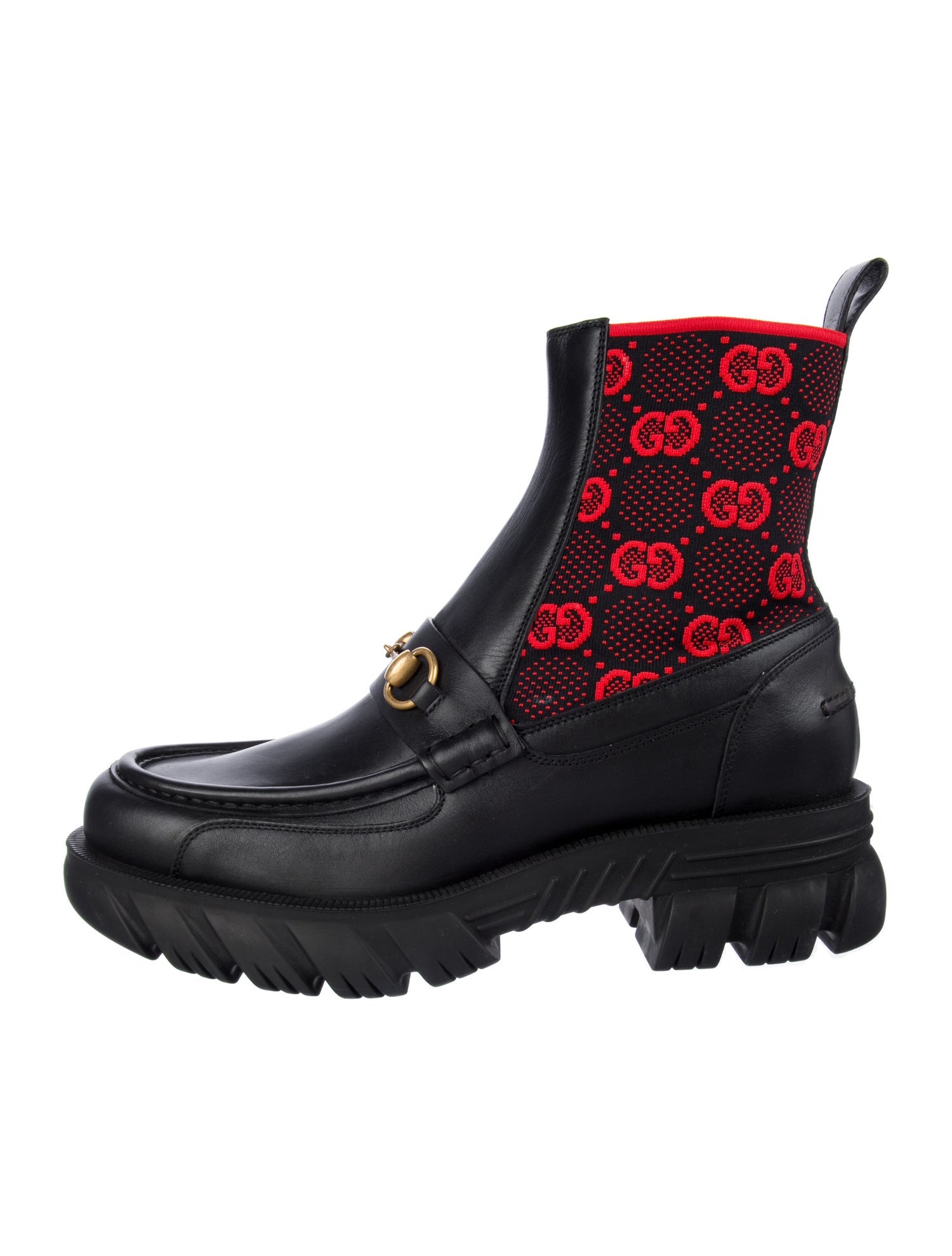 Gucci GG Logo Leather Sock Boots